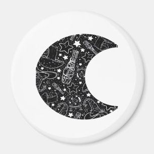 Whimsigoth Witch Moon Wicca Kawaii Goth Tattoo Ast Magnet