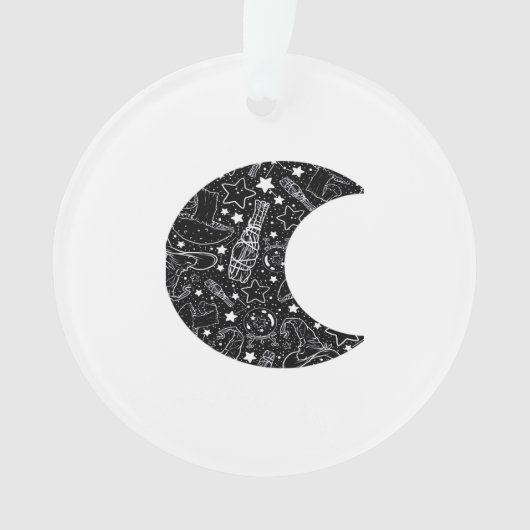 Whimsigoth Witch Moon Wicca Kawaii Goth Tattoo Ast Ornament (Vorderseite)