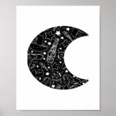 Whimsigoth Witch Moon Wicca Kawaii Goth Tattoo Ast Poster (Vorne)