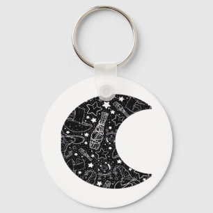 Whimsigoth Witch Moon Wicca Kawaii Goth Tattoo Ast Schlüsselanhänger
