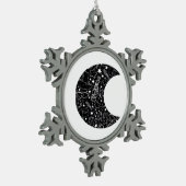 Whimsigoth Witch Moon Wicca Kawaii Goth Tattoo Ast Schneeflocken Zinn-Ornament (Links)