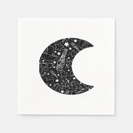 Whimsigoth Witch Moon Wicca Kawaii Goth Tattoo Ast Serviette (Vorderseite)