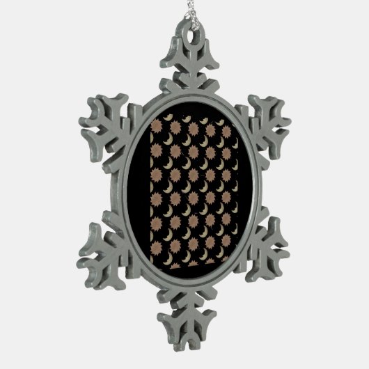 Whimsigoth Wolken Grafik Schneeflocken Zinn-Ornament (Links)