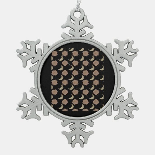 Whimsigoth Wolken Grafik Schneeflocken Zinn-Ornament (Vorderseite)