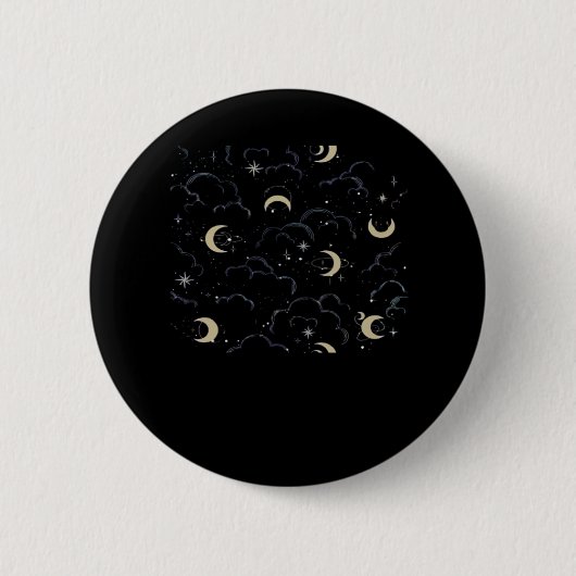 Whimsigoth Wolken Sun Moon Witchy Button (Vorderseite)