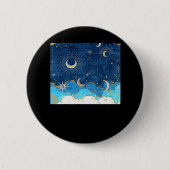 Whimsigoth Wolken Sun Moon Witchy Classic Button (Vorderseite)