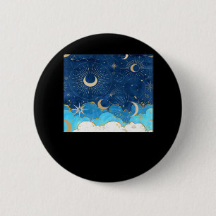 Whimsigoth Wolken Sun Moon Witchy Classic Button