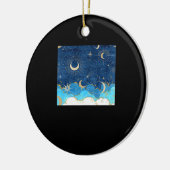 Whimsigoth Wolken Sun Moon Witchy Classic Keramik Ornament (Links)