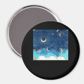 Whimsigoth Wolken Sun Moon Witchy Classic Magnet (Vorderseite/Rückseite)
