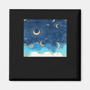 Whimsigoth Wolken Sun Moon Witchy Classic Magnet