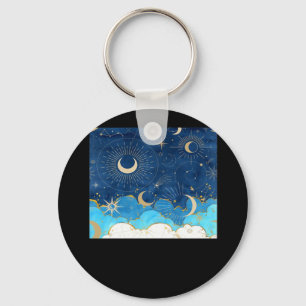 Whimsigoth Wolken Sun Moon Witchy Classic Schlüsselanhänger