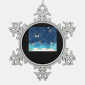 Whimsigoth Wolken Sun Moon Witchy Classic Schneeflocken Zinn-Ornament (Vorderseite)