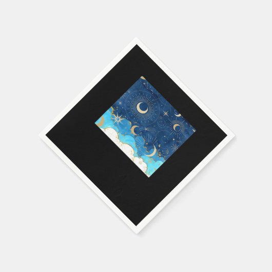 Whimsigoth Wolken Sun Moon Witchy Classic Serviette (Ecke)