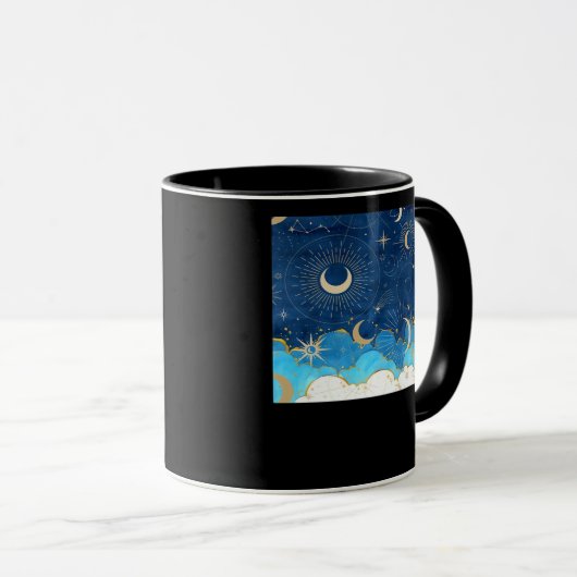 Whimsigoth Wolken Sun Moon Witchy Classic Tasse (VorderseiteRechts)