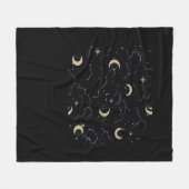 Whimsigoth Wolken Sun Moon Witchy Fleecedecke (Vorderseite (Horizontal))