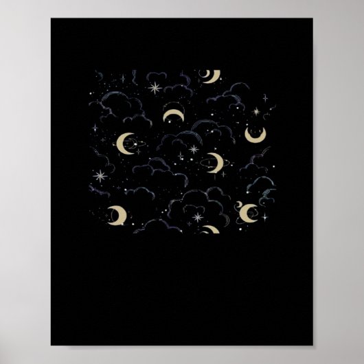 Whimsigoth Wolken Sun Moon Witchy Poster (Vorne)
