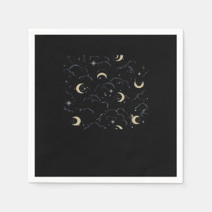 Whimsigoth Wolken Sun Moon Witchy Serviette