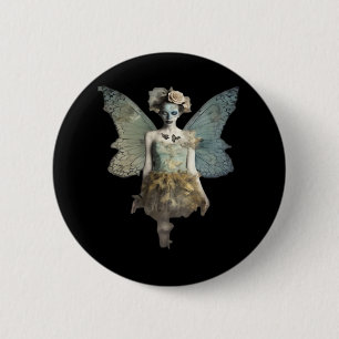 Whimsigoth Zombie Fairy Old Time Gothic Moody Art Button