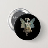 Whimsigoth Zombie Fairy Old Time Gothic Moody Art Button (Vorne & Hinten)