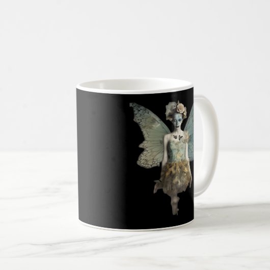Whimsigoth Zombie Fairy Old Time Gothic Moody Art Kaffeetasse (VorderseiteRechts)