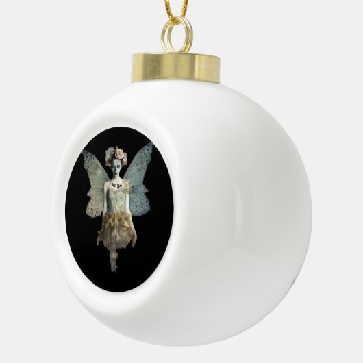 Whimsigoth Zombie Fairy Old Time Gothic Moody Art Keramik Kugel-Ornament (Rechts)