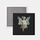 Whimsigoth Zombie Fairy Old Time Gothic Moody Art Magnet (Vorderseite/Rückseite)