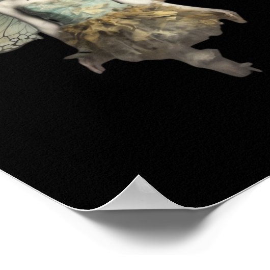 Whimsigoth Zombie Fairy Old Time Gothic Moody Art Poster (Ecke)