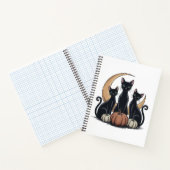 Whimsigothic Black Cats Pumpkin Moon Halloween Notizblock (Innenseite)