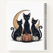 Whimsigothic Black Cats Pumpkin Moon Halloween Notizblock (Rückseite)
