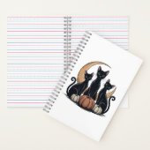 Whimsigothic Black Cats Pumpkin Moon Halloween Notizblock (Innen)