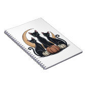 Whimsigothic Black Cats Pumpkin Moon Halloween Notizblock (Rechte Seite)