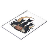 Whimsigothic Black Cats Pumpkin Moon Halloween Notizblock (Linke Seite)