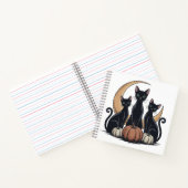 Whimsigothic Black Cats Pumpkin Moon Halloween Notizblock (Innenseite)