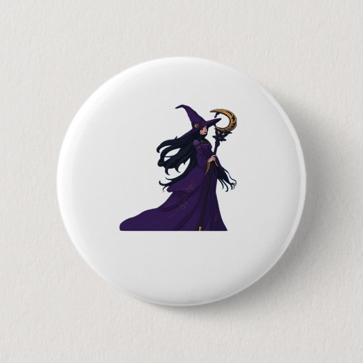 Whimsigothic Moon Witch Button (Vorderseite)