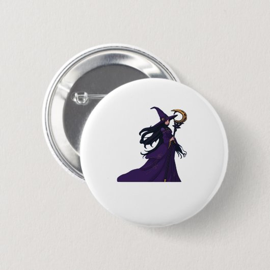 Whimsigothic Moon Witch Button (Vorne & Hinten)