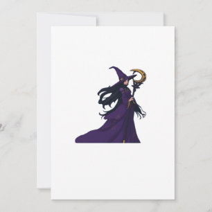 Whimsigothic Moon Witch Feiertagskarte