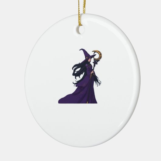 Whimsigothic Moon Witch Keramik Ornament (Links)