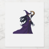 Whimsigothic Moon Witch Weinetikett (Einzelnes Label)