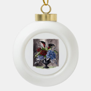 Whimsigothie - Gothic Floral Vase ästhetische Klas Keramik Kugel-Ornament