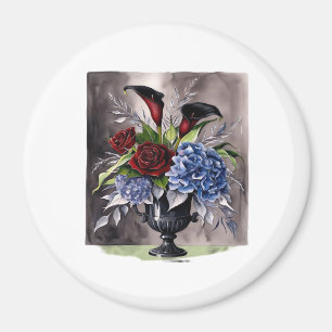 Whimsigothie - Gothic Floral Vase ästhetische Klas Magnet