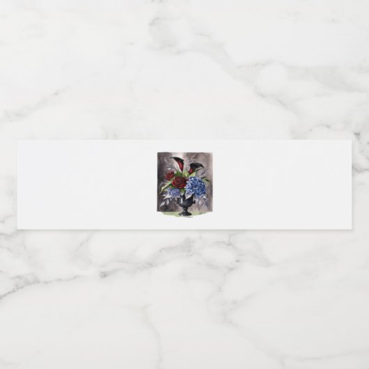 Whimsigothie - Gothic Floral Vase ästhetische Klas Wasserflaschenetikett (Einzelnes Label)