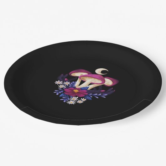 Whimsigothische Pilze Classic Pappteller (Schrägansicht)