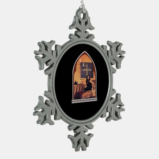 Whimsigotische Kathedrale Classic Schneeflocken Zinn-Ornament (Links)