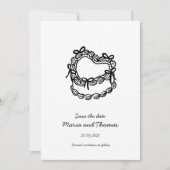 Whimsikal handGezeichnet Kuchen Hochzeit speichern Save The Date (Vorderseite)