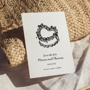 Whimsikal handGezeichnet Kuchen Hochzeit speichern Save The Date