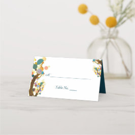 Whimsikale Bäume Aquamarine Hochzeit Platzkarte