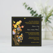 Whimsikale Bäume Lässige Hochzeit draußen Einladung (Stehend Vorderseite)