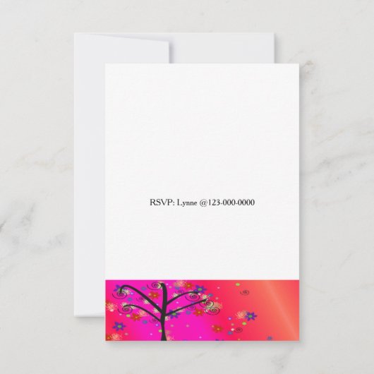 Whimsikale Bäume voller Blume Einladung (Rückseite)