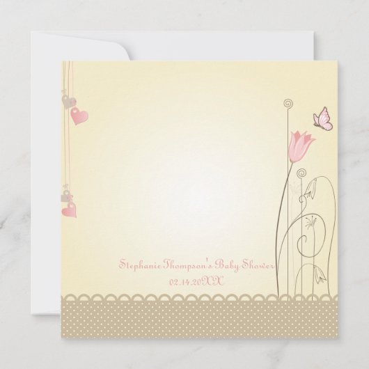 Whimsikale Blume Es ist eine Mädchendusche Einladung (Rückseite)