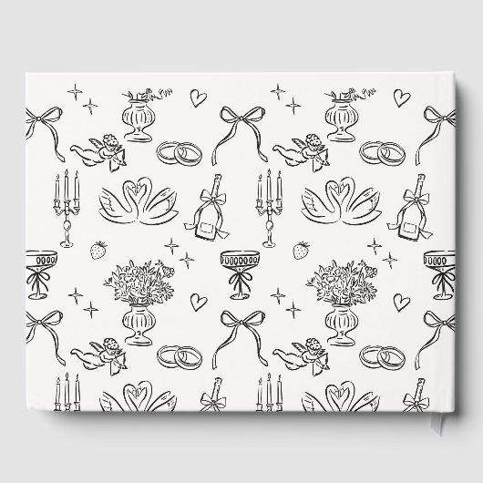 Whimsikale Blume, handgezeichnetes Gästebuch (Rückseite)